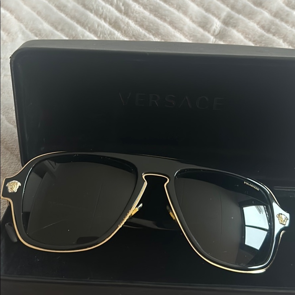 Versace black and gold glasses